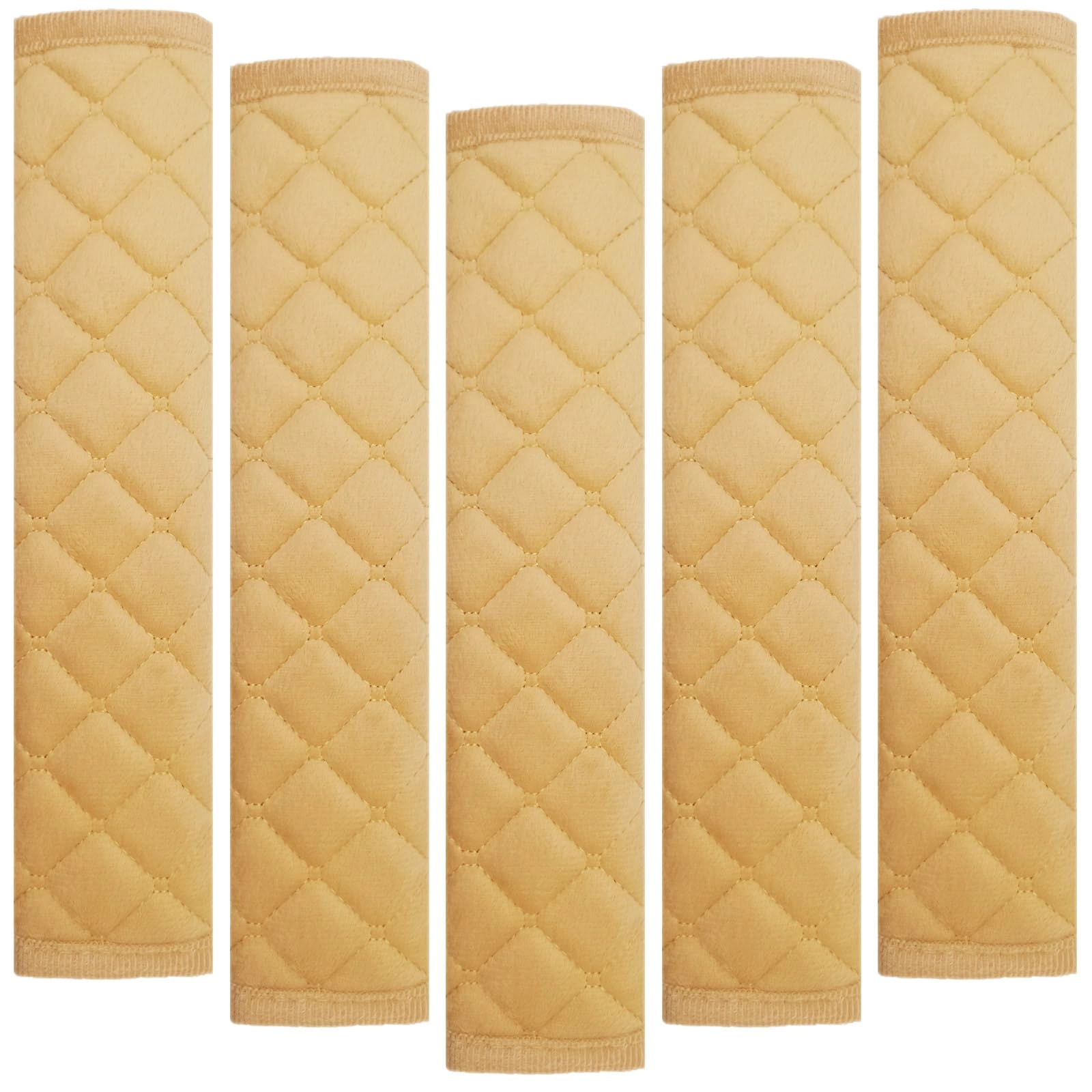tecooller Car Seat Belt Cover Pad - 5 Pack Beige 10.63 inches