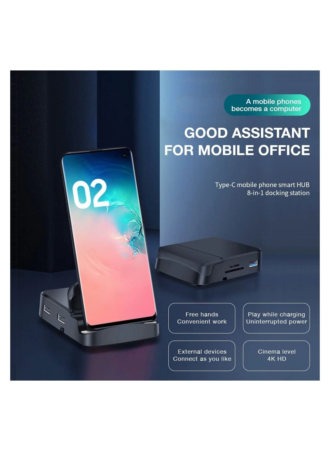 4K HDMI Dock Station - USB C Samsung/Huawei/MacBook/DELL/HP