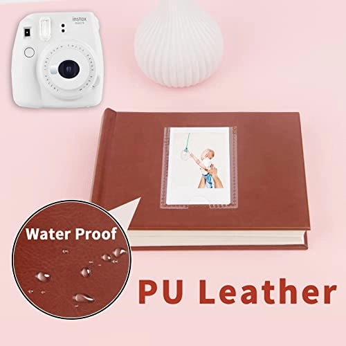 2x3" 64 Pockets Faux Leather Photo Album