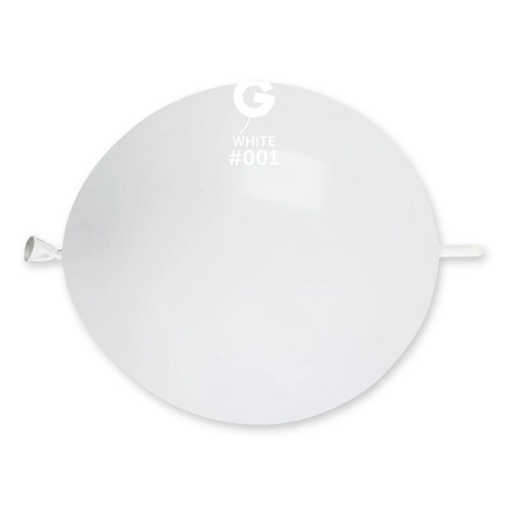 Gemar Link White Latex Balloon - 13in