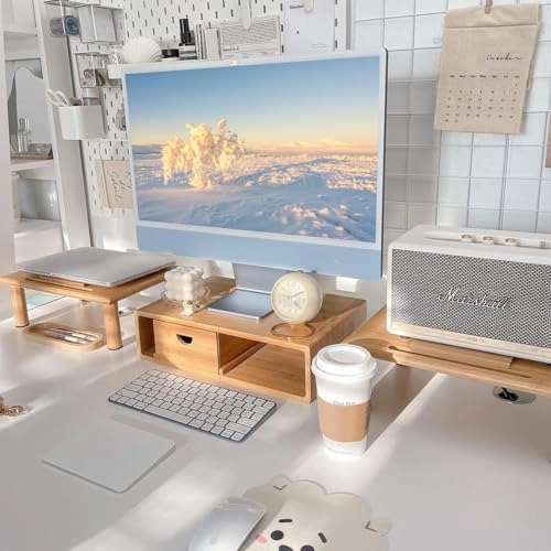 ROCDEER Dual Monitor Stand Riser - 2 or 3 Monitors