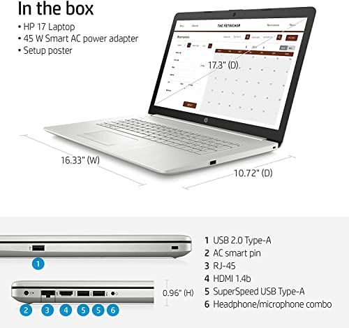 17.3" HD+ Display Laptop - i3-1115G4 16GB 1TB