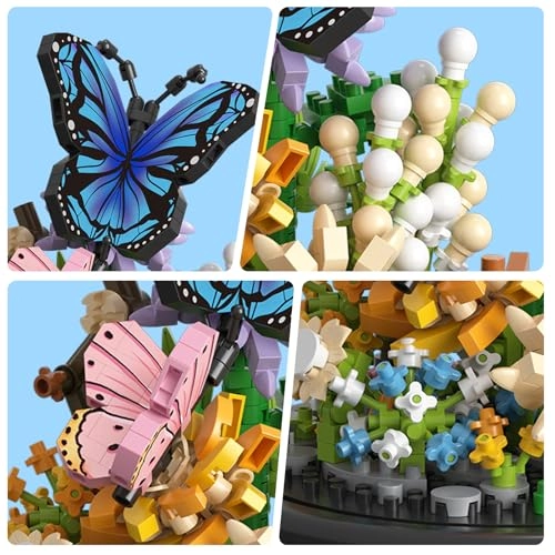 Flower Bouquet Building Set - Butterfly Flower for Adults