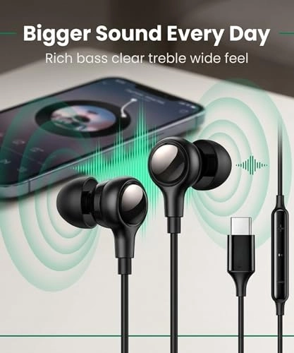 Type C Earphones Wired Earbud