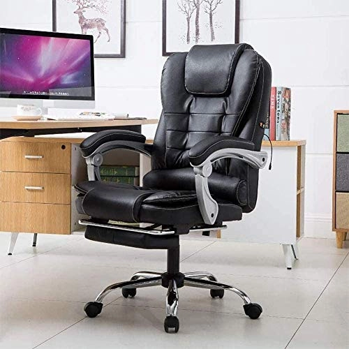 Desk Chair - PU Leather Brown High Back