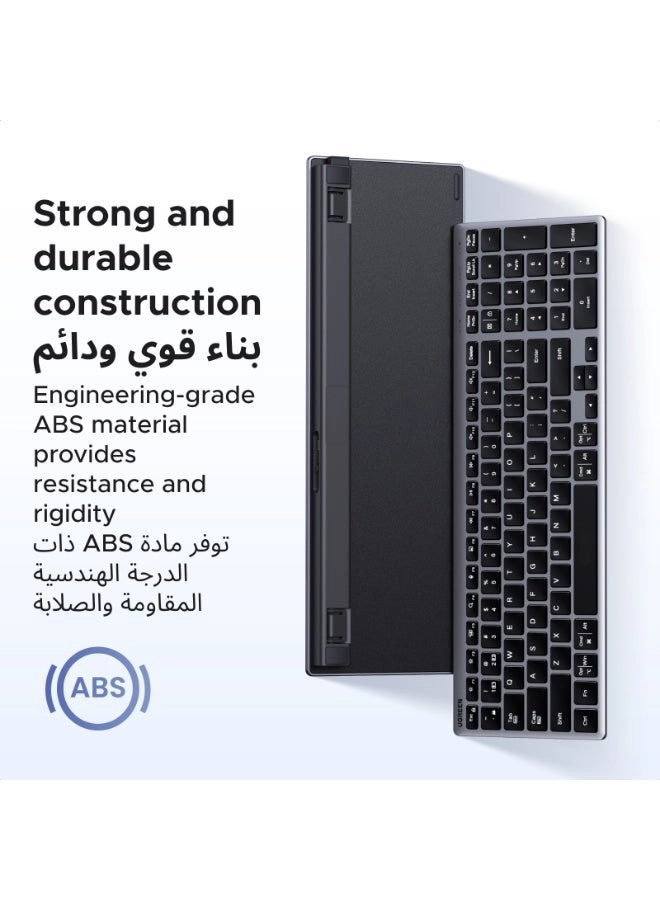 Slim Silent Wireless Keyboard for Mac/iPad/Windows/Android - English