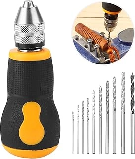 Zerone Micro Mini Hand Drill - 10 Twist Drill Bits 0.8-3.0mm