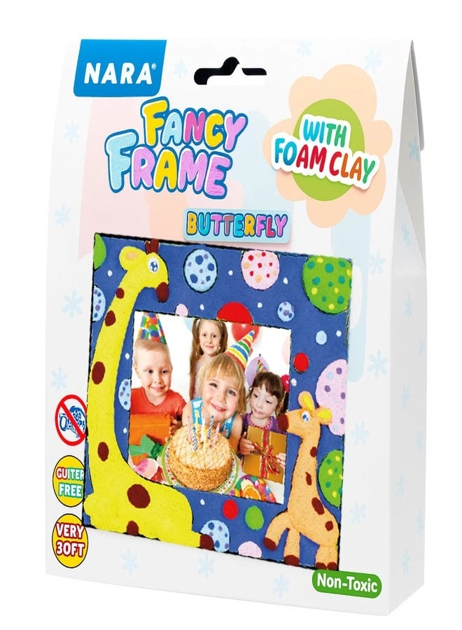 Fancy Frame - Giraffe Design DIY Kit 5 Foam Clay Colours