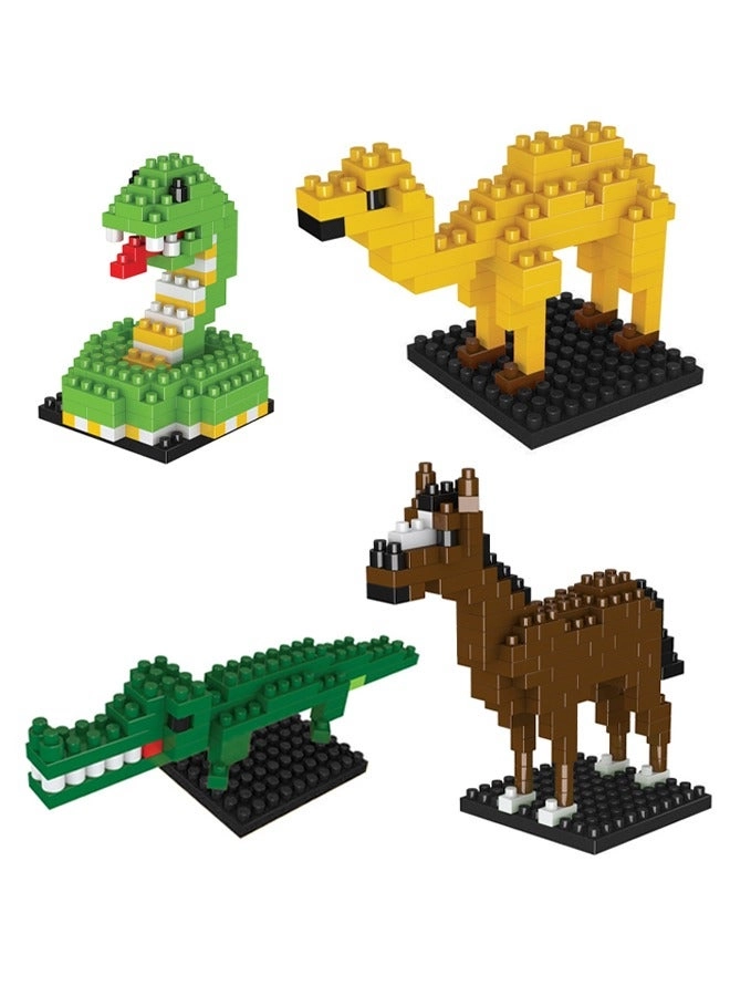 Generic Animal Stacking Blocks - Camel/Crocodile/Horse/Snake 4 pcs Pack