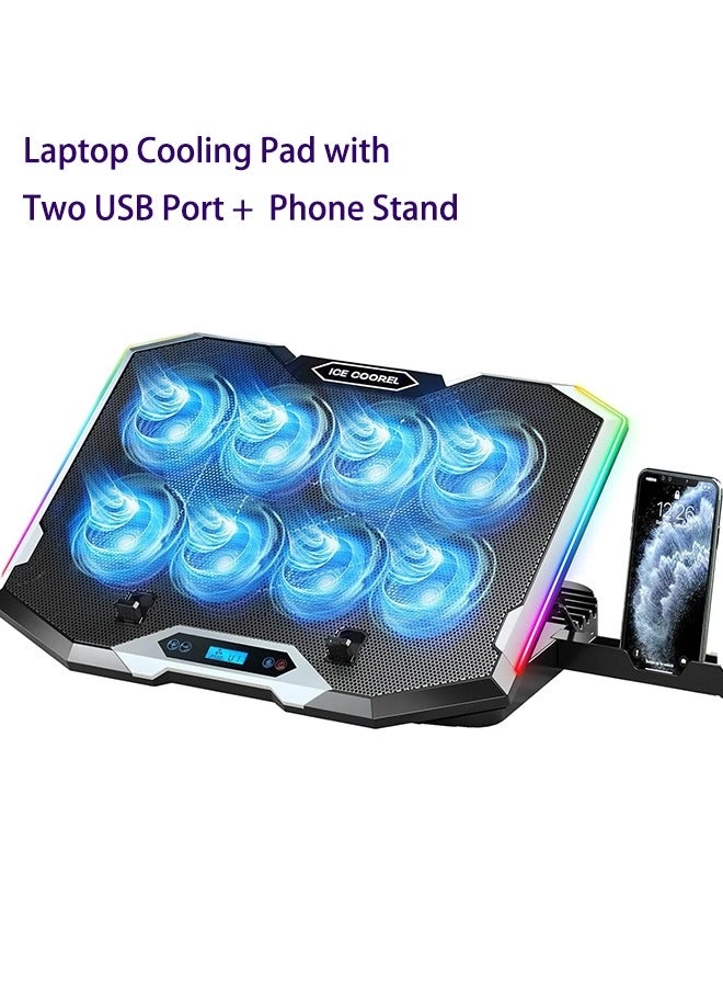 ICE COOREL Gaming Laptop Cooling Pad - 8 Fans 15-17.3 Inch