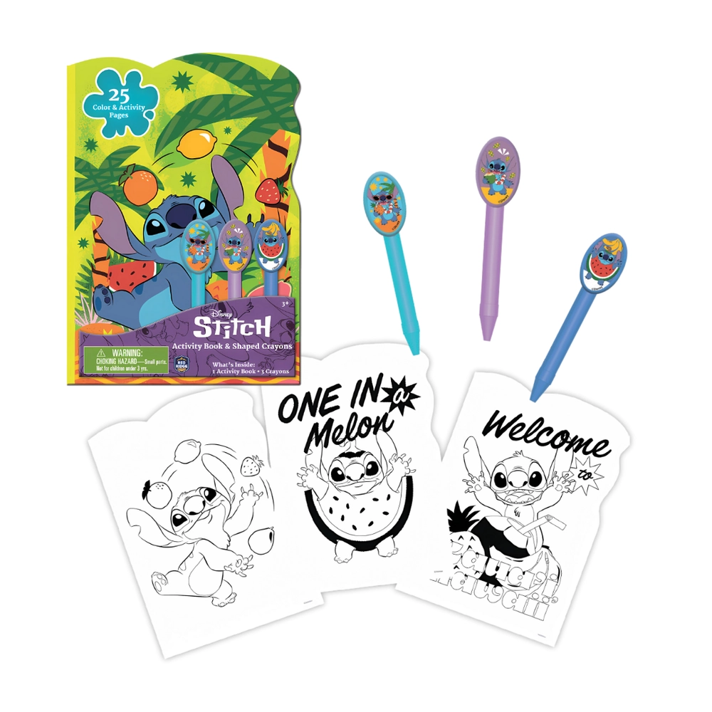 Stitch Activity Book and Shaped Crayons - 3+ years
