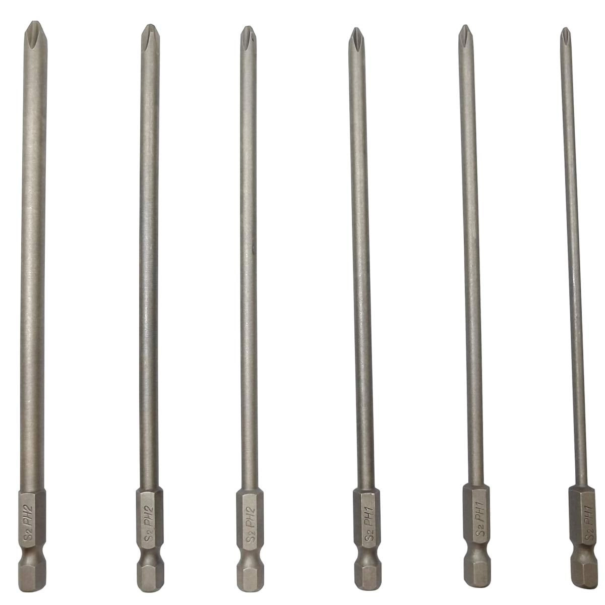 YDLQWCZ Phillips Cross Screwdriver Bit Set - 6 Pieces 6 Inch Length