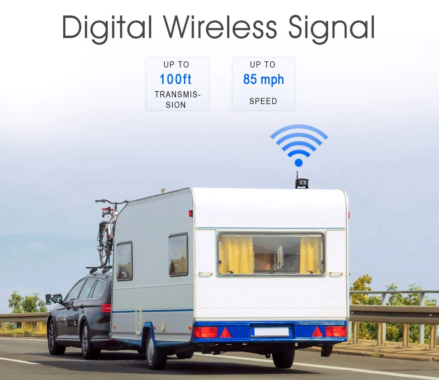 Digital Wireless 2 Backup Camera System - Night vision Wireless + 7’’ DVR Split Monitor - 7 Inches Touch Button