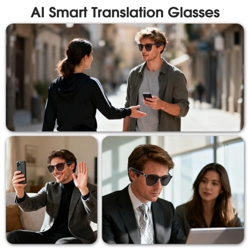 QT-35 - Bluetooth 5.4 140 Languages Black Frame Grey Lens