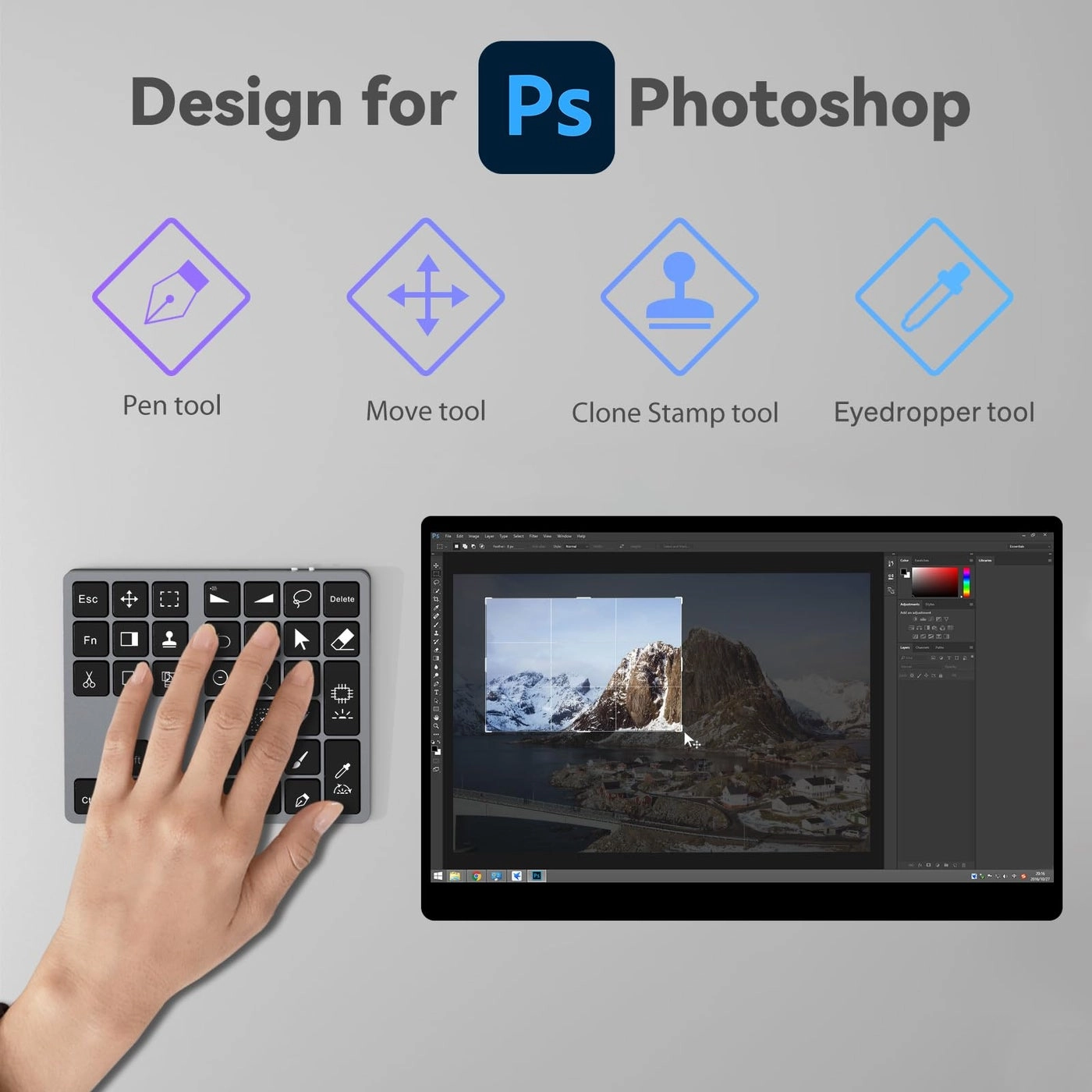 Shortcut Keyboard for Adobe Photoshop - Wireless