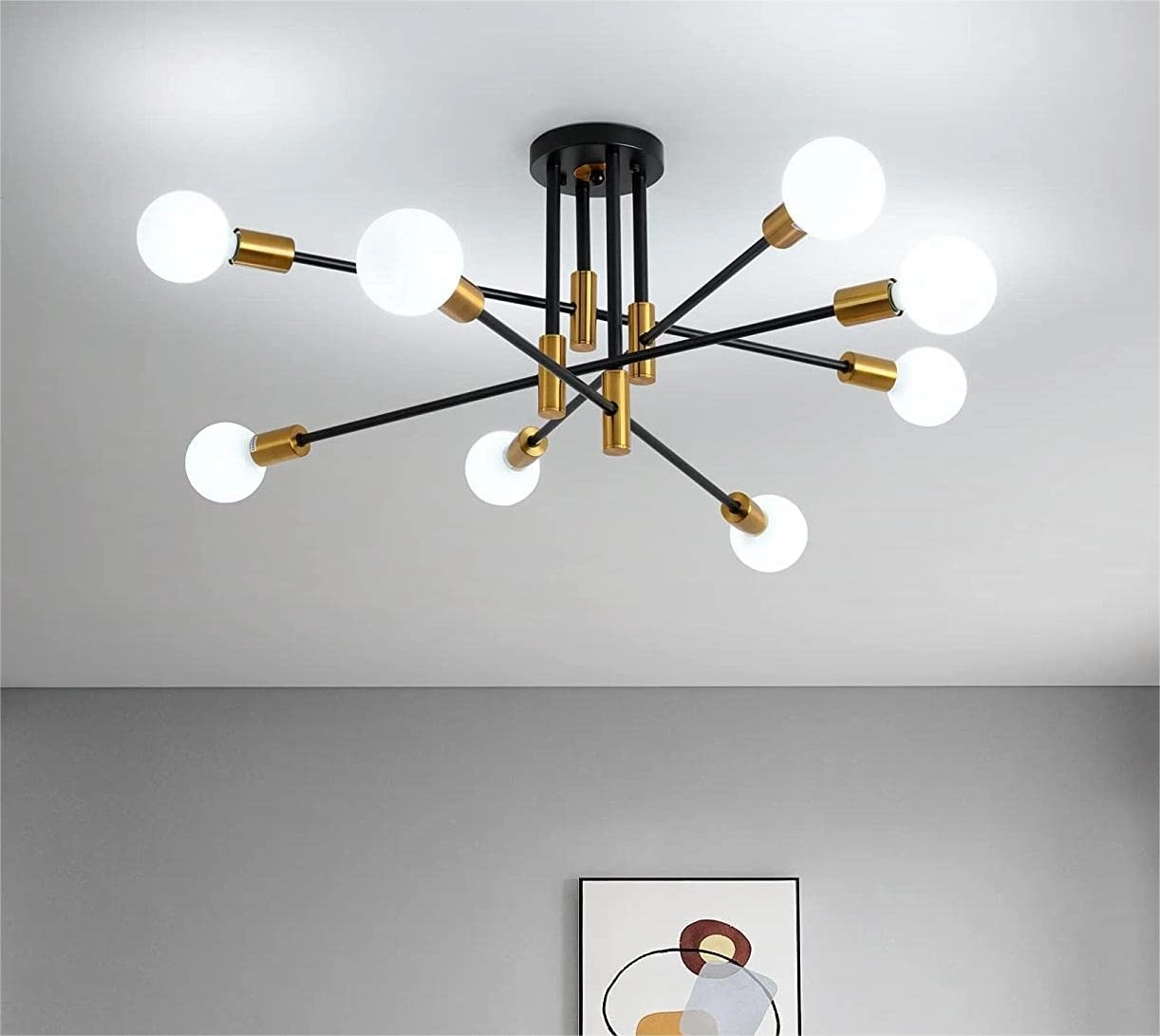 Sputnik Chandelier - 8-Light Black E27