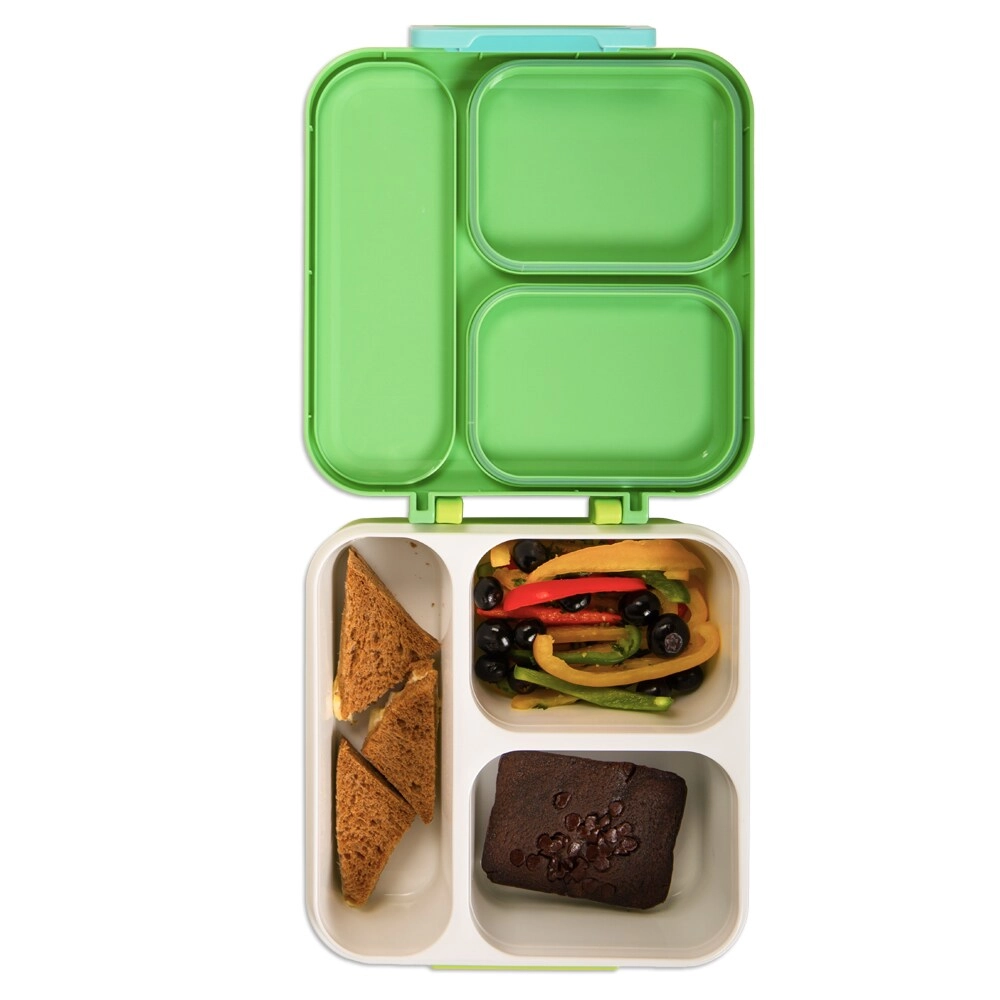 3 Compartment Bento Lunch Box - Reindeer Green 1.59L