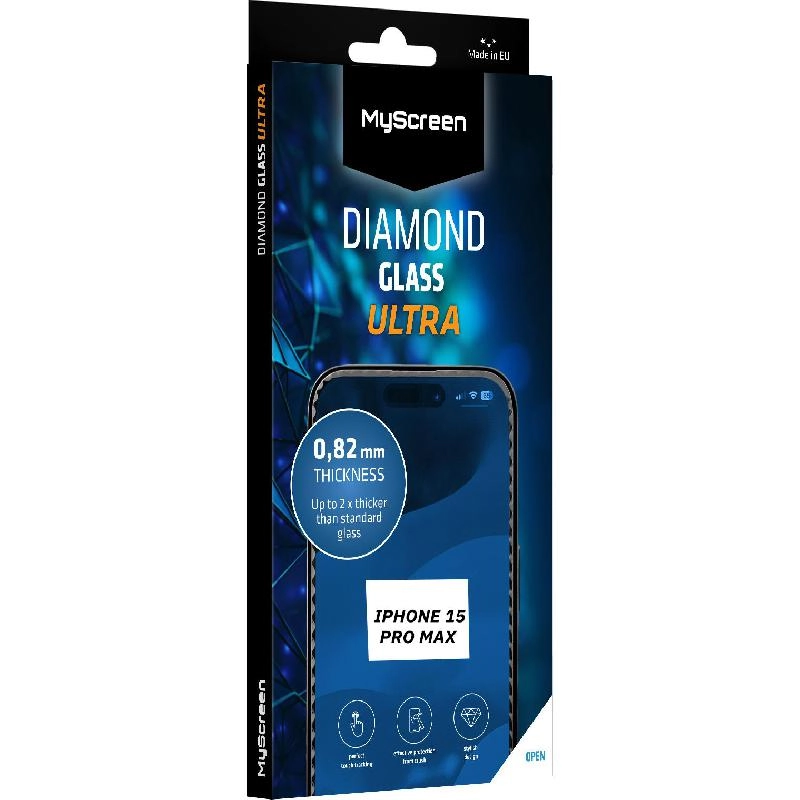 MyScreen Diamond Glass Screen Protector for iPhone 15 Pro Max