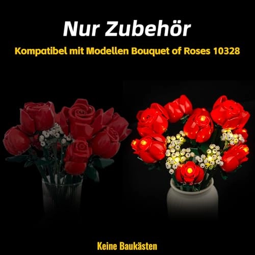 LED Light Set for 10328 Bouquet of Roses - pink Copper