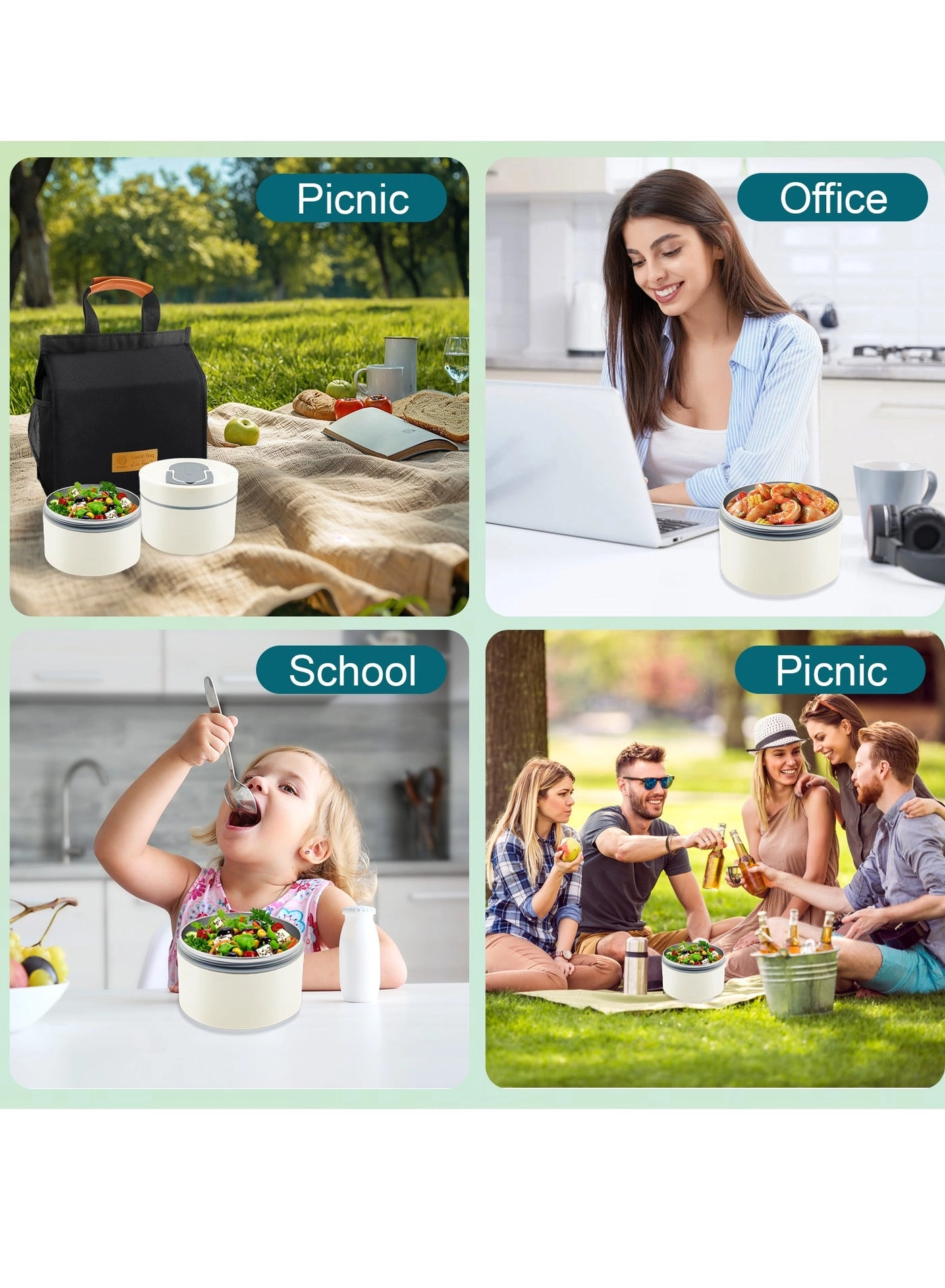 bento box - 304 Stainless steel Double-deck