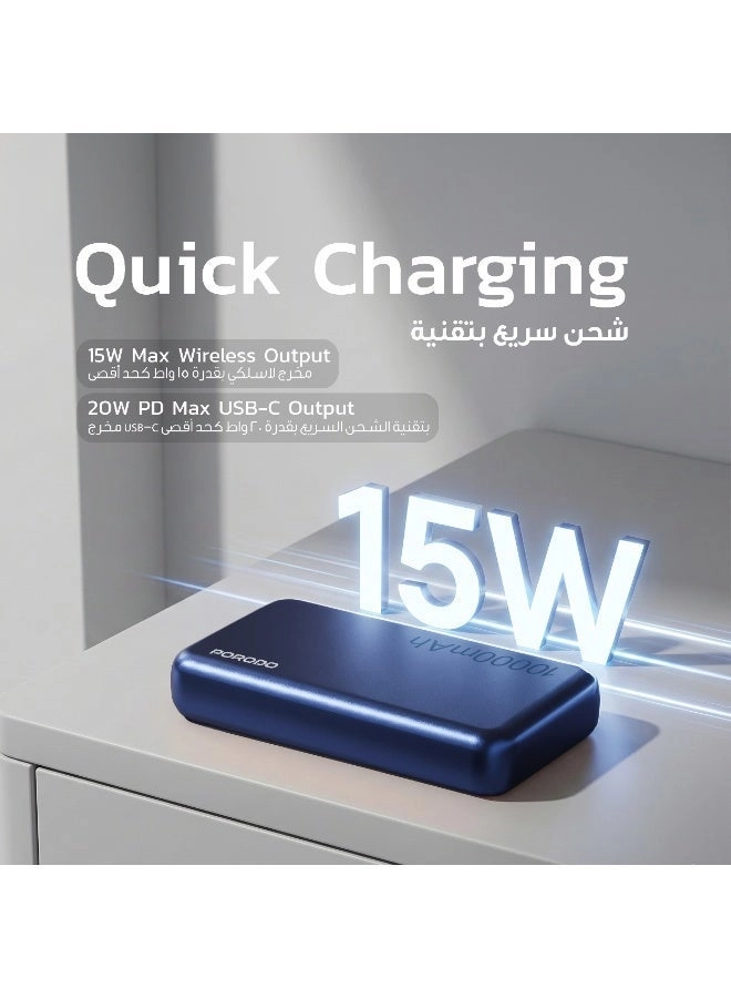 PDPBFCH067BU - 10000mAh 20W Fast charging Wireless 1 Type-C