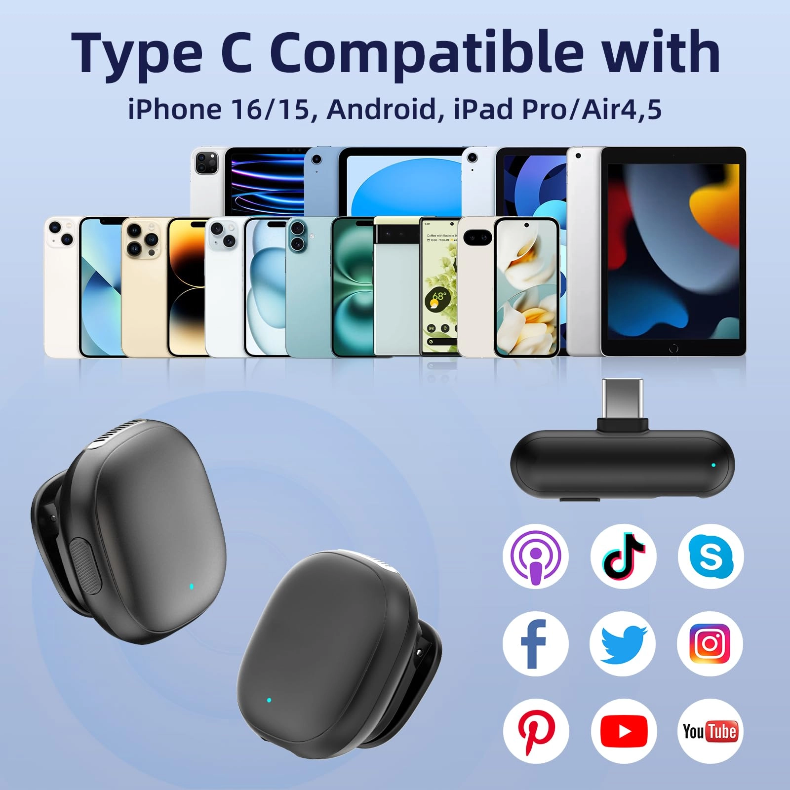 wireless lavalier micorphone for iphone - 2*Lavalier Microphone