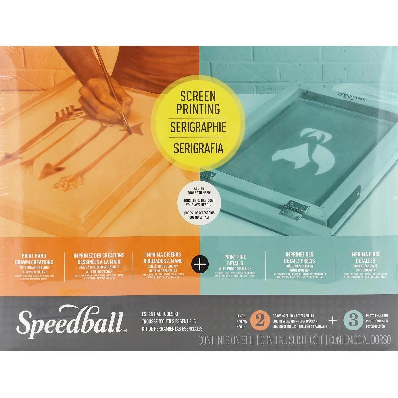 Speedball Tool Kit Frame + Squeegee + Screen Filler + Drawing Fluid - 9 Pieces Frame;Squeegee;Screen Filler;Drawing Fluid