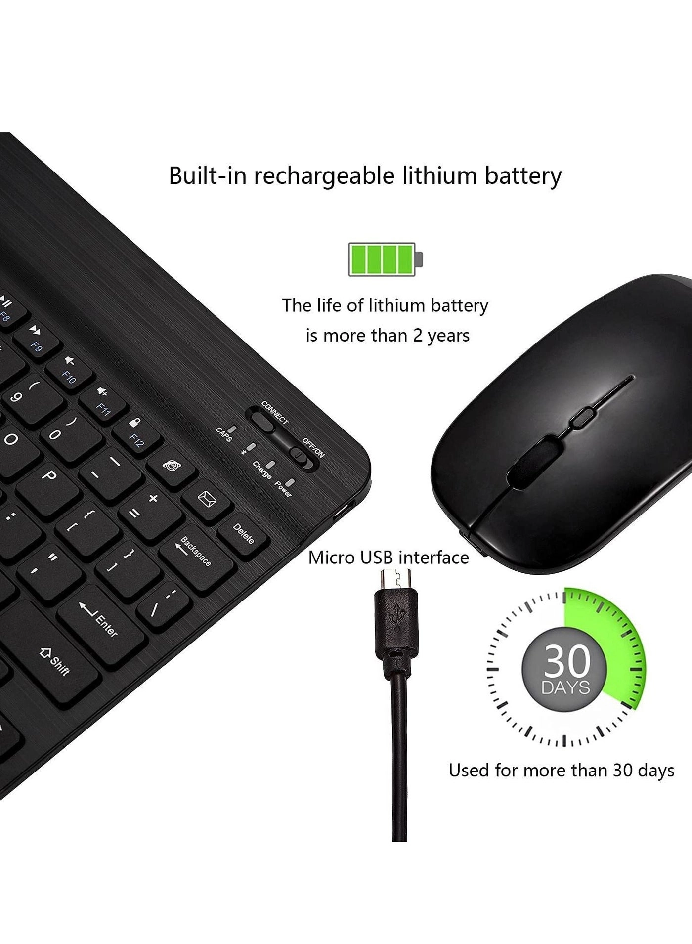 Bluetooth Keyboard and Mouse Combo - Arabic and English