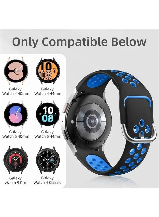 6 Pack 20mm Soft Silicone Watch Band for Samsung Galaxy Watch 5/Watch 4/Watch 6