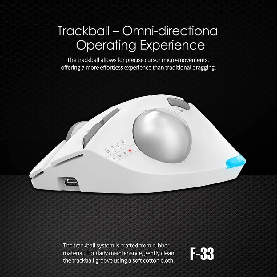 Trackball Mouse - Bluetooth, USB 800/1200/1600/2400/4800 CPI