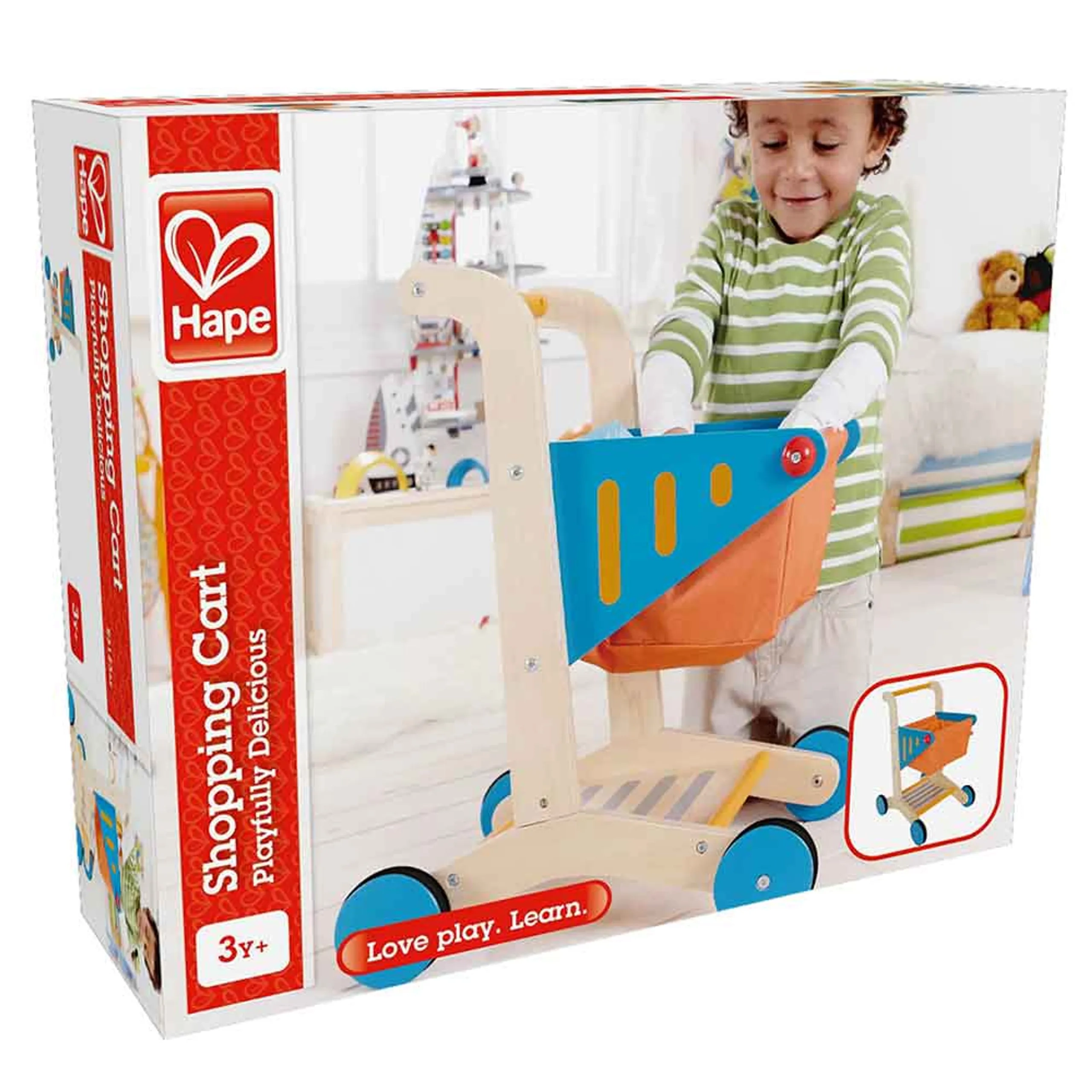 Wooden Shopping Cart Toy - Solid Wood 3 years+