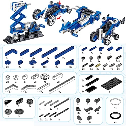 STEM Mechanics Gears Construction Kit - 3-in-1 173 pcs for ages 6+