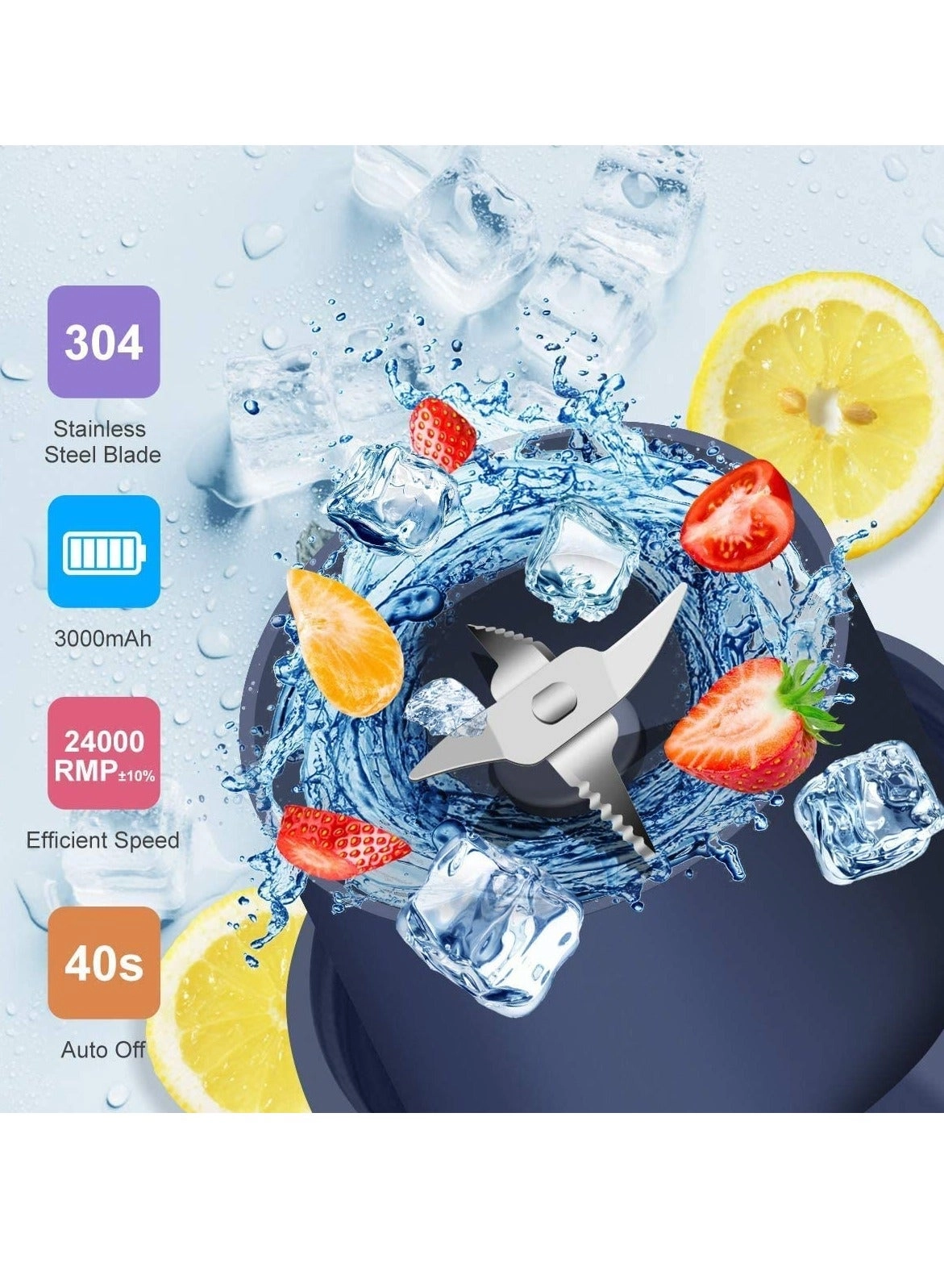 Mini Portable Blender - Rechargeable USB 4-Blade BPA-free