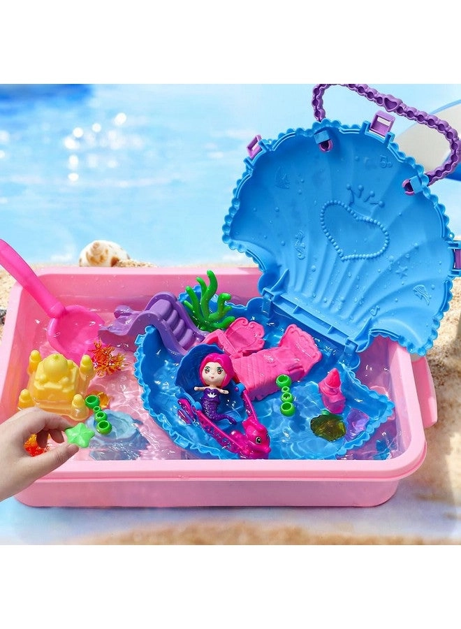 Ocean Mermaid Sensory Bin - 2lb Play Sand 6 Castle Molds