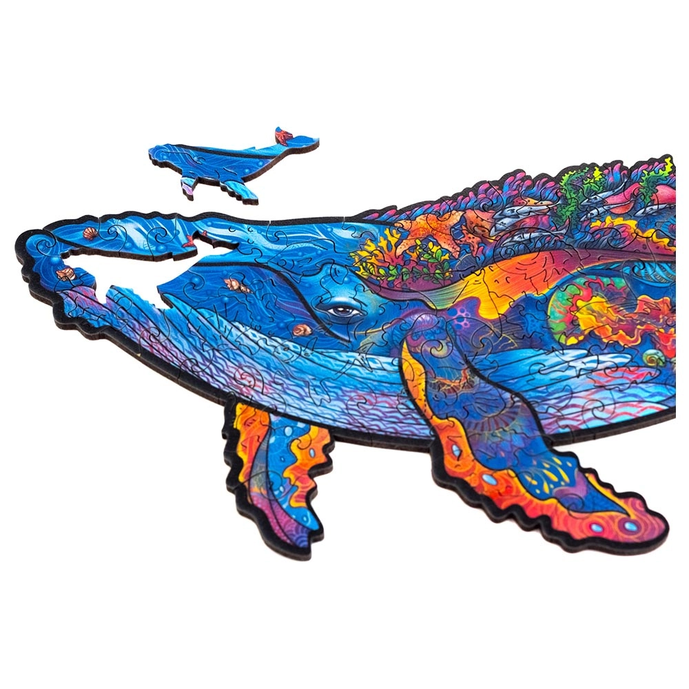 Milky Whales Wooden Puzzle (4107390-WHALES_S) - 98 pcs