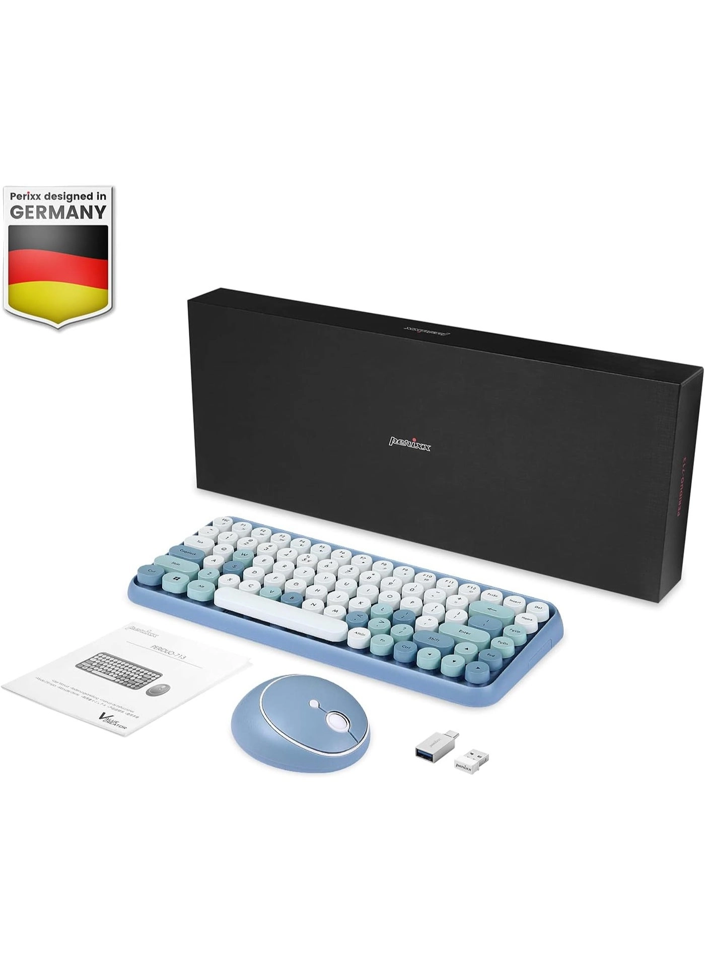 PERIDUO-713BL Mini Keyboard + Mouse - US Wireless