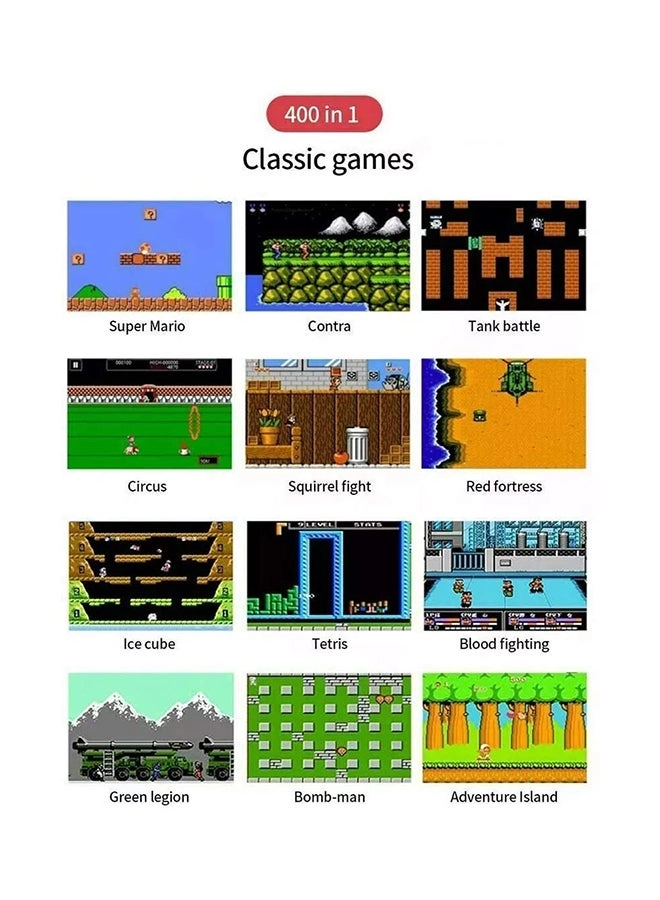 Handheld Game Console - 400 Built-in Games 3-Inch Color Screen Rechargeable Battery