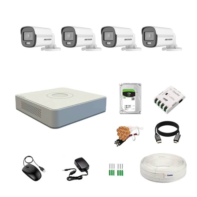 4CH DVR + 2MP Bullet Camera + 1TB Hard Disk + Cable Roll + 4CH Power Supply