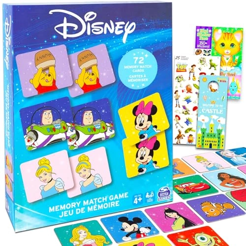 Memory Matching Game Set + Reward Stickers + Castle Door Hanger - 4 years and up 72 pieces