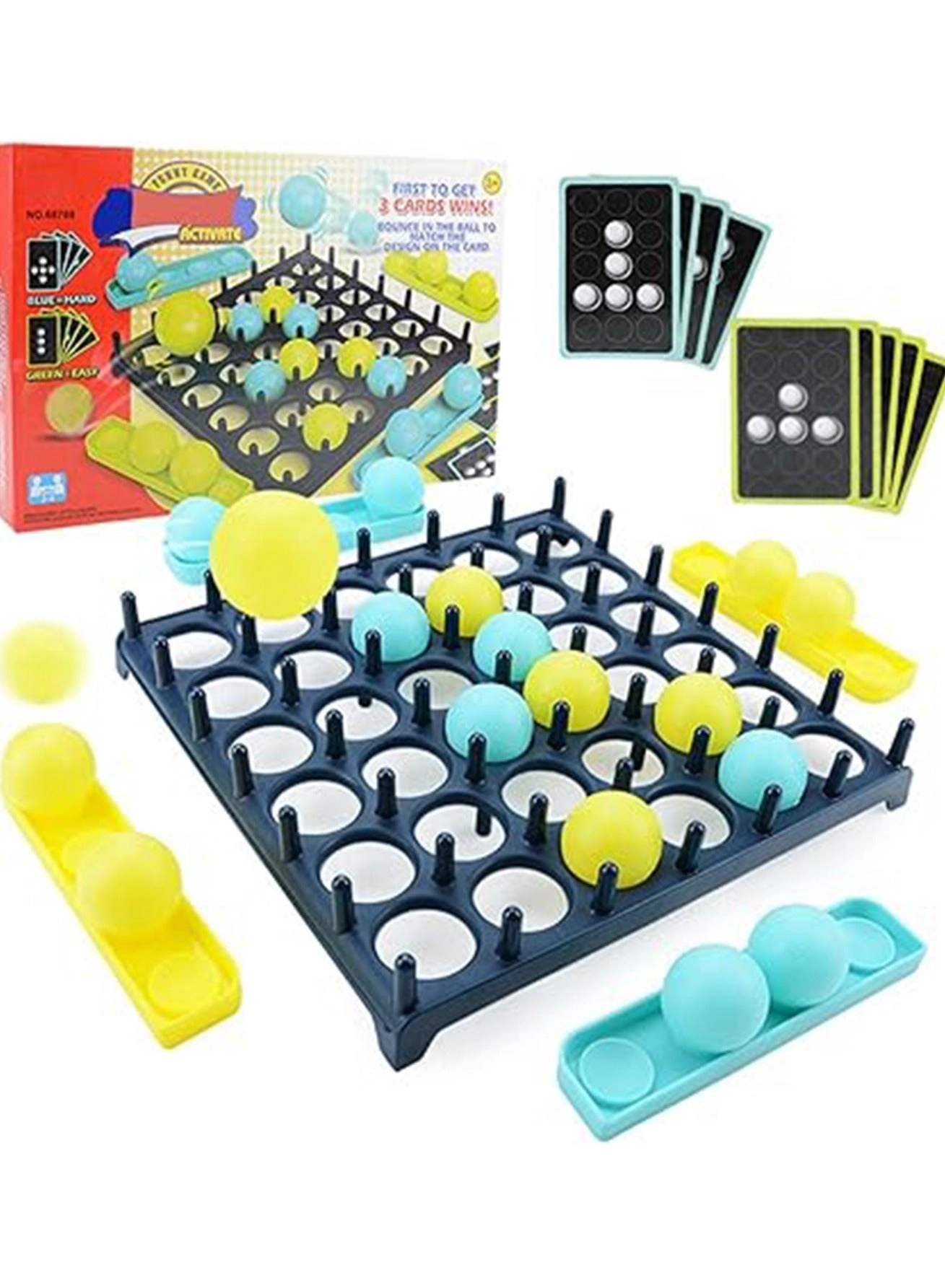 Generic Bounce Game - 16 Balls 9 Cards Set