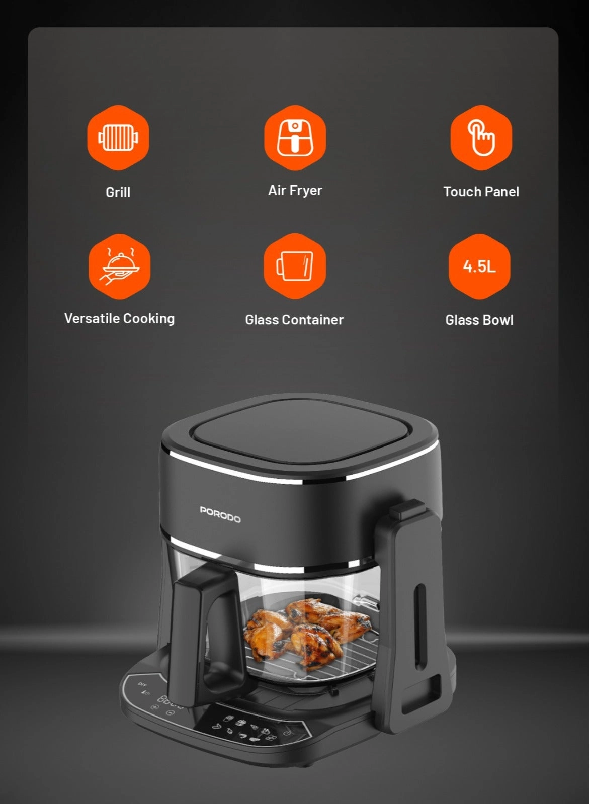 Air Fryer & Electric Grill PD-LFST022-BK