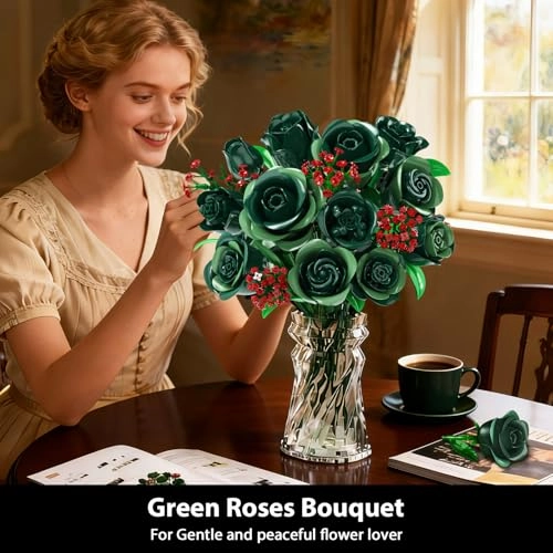Bouquet Building - Green Rose 523 pcs
