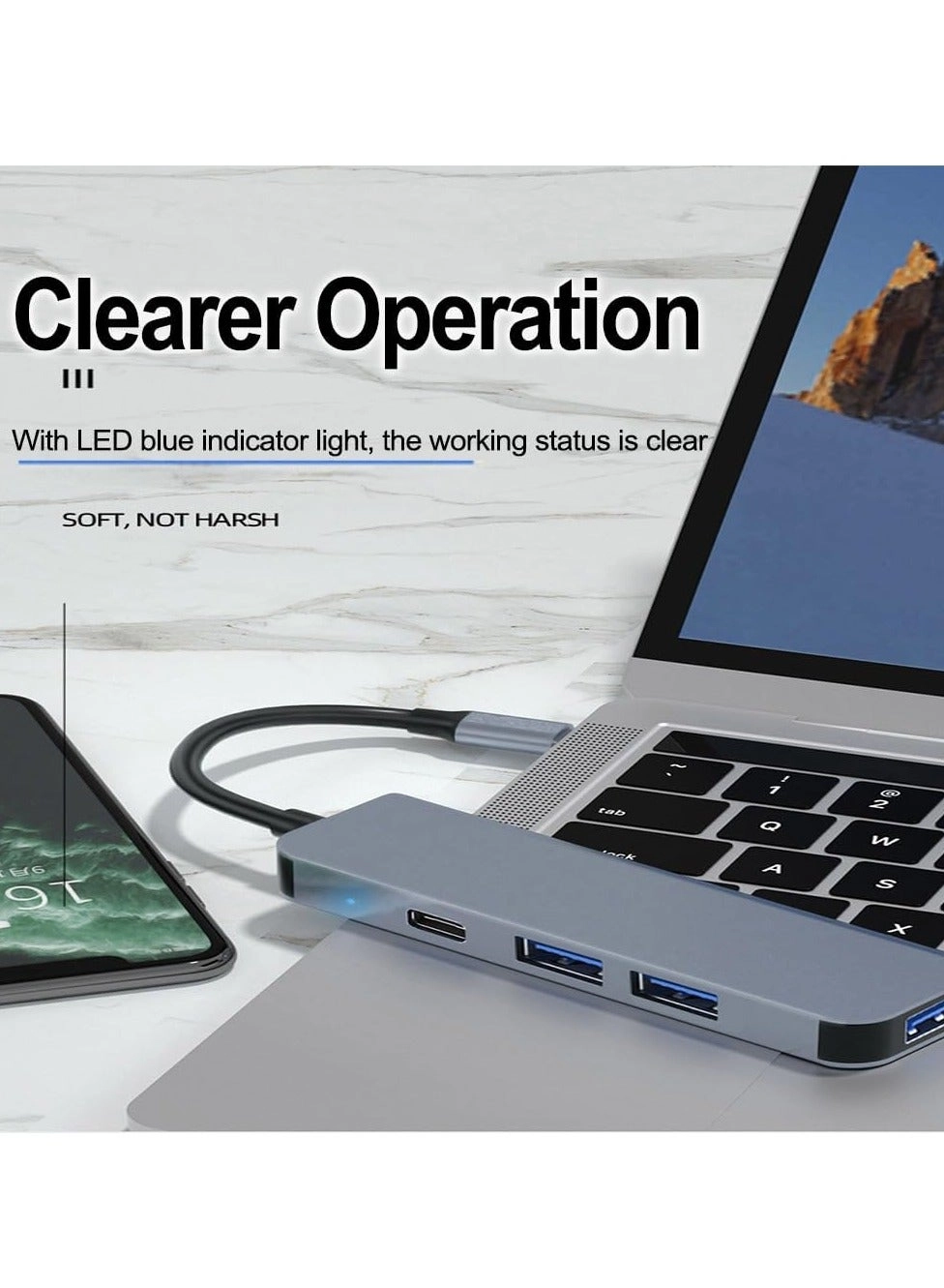 USB C Hub 4-in-1 Multiport Adapter