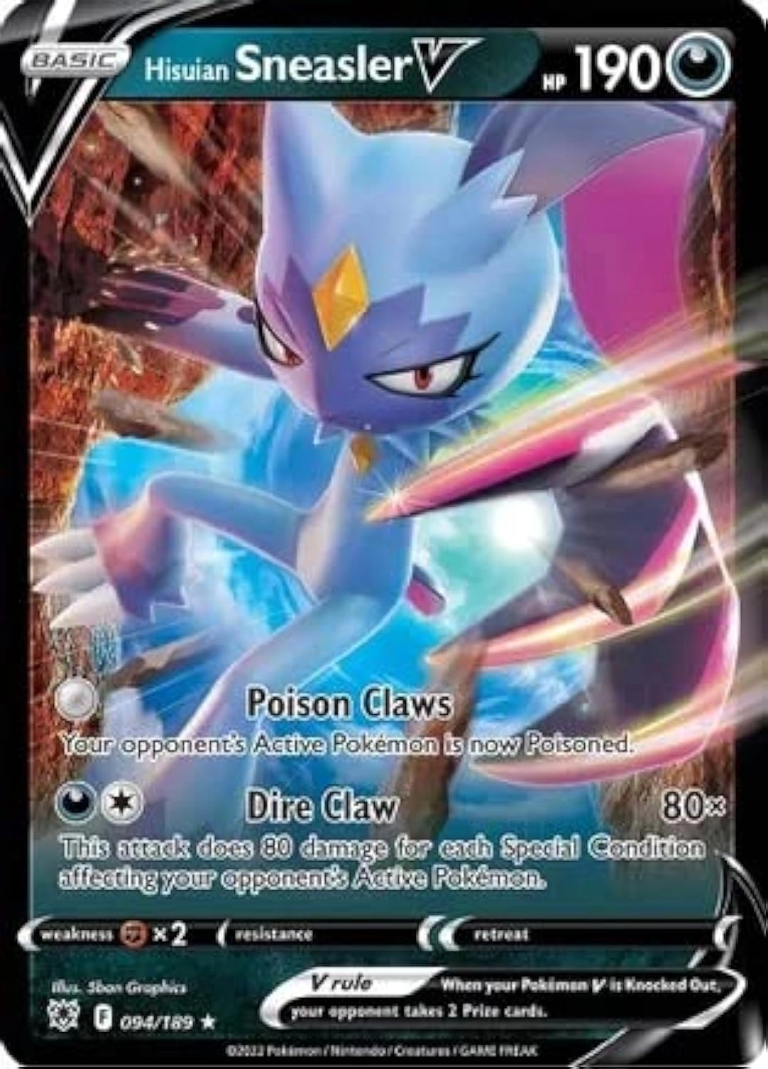 Pokemon USA, Inc. Hisuian Sneasler V - 094/189 Astral Radiance