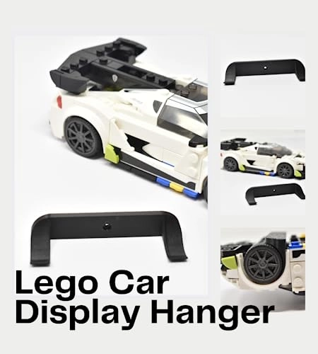 Collectible Car Display Wall Mount - Black 5-Pack Compatible with Lego Speed Champions