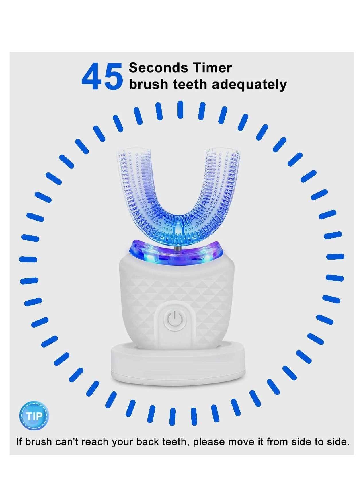 Ultrasonic Teeth Cleaner - U-Shaped 30,000 VPM USB Rechargeable