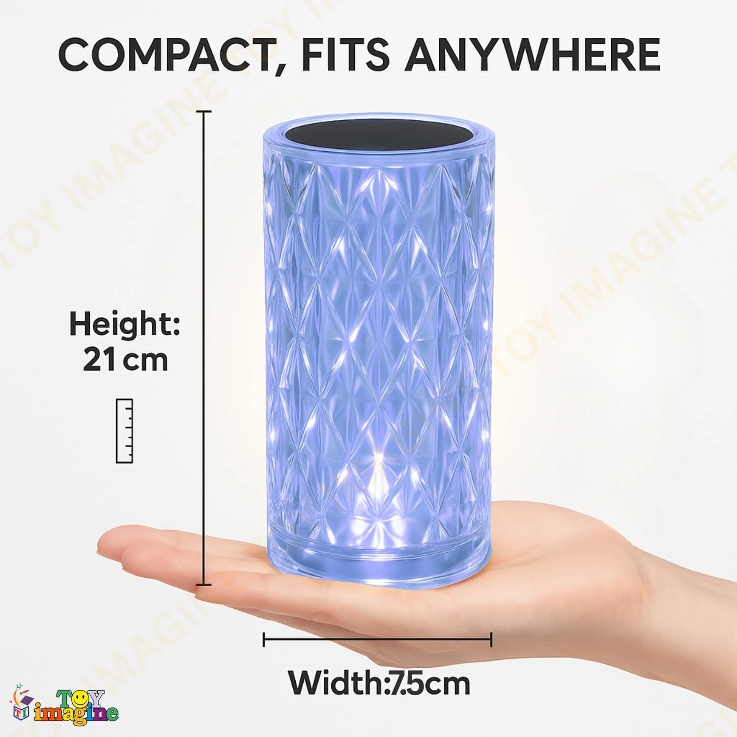 Crystal Diamond LED Table Lamp - 16 Color Changing Touch Remote USB Rechargeable