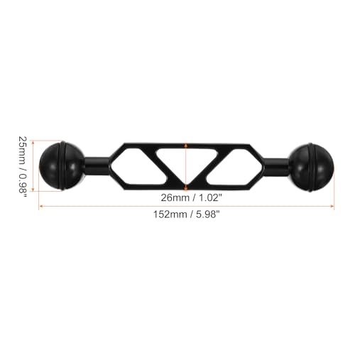Double Ball Extension Arm - 6" 2 Pack Aluminum Alloy
