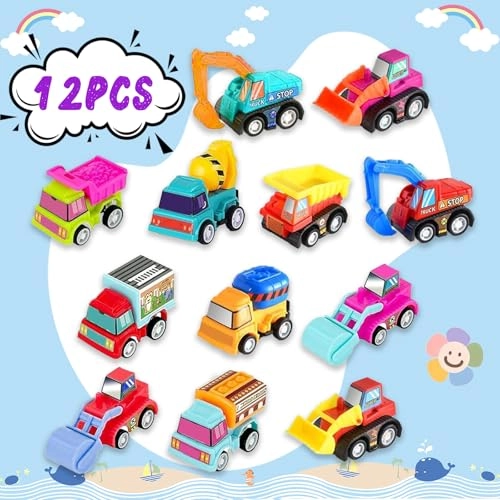 Pull Back Cars Truck Vehicles Set - 12pcs