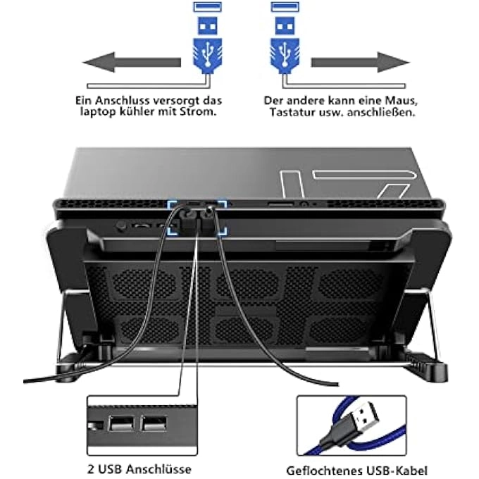 LAPTOP COOLING PAD - 12-17 INCH 6 QUIET FANS